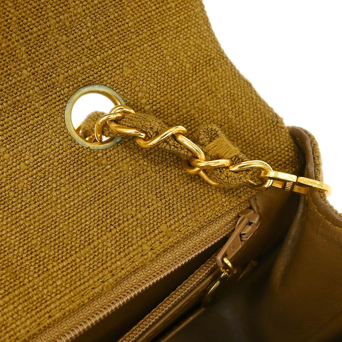 Chanel Brown Linen Small Diana Shoulder Bag - Image 9