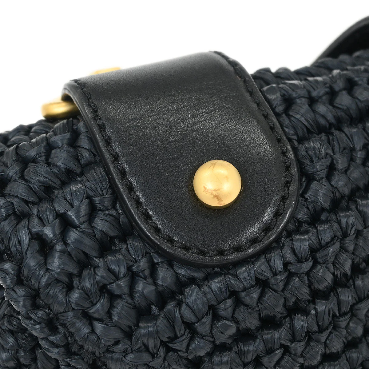 Chanel 2005-2006 Black Straw Shoulder Bag - Image 4