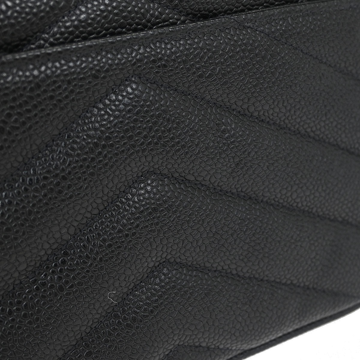 Chanel 1994-1996 Black Caviar Chevron Single Flap Shoulder Bag - Image 5