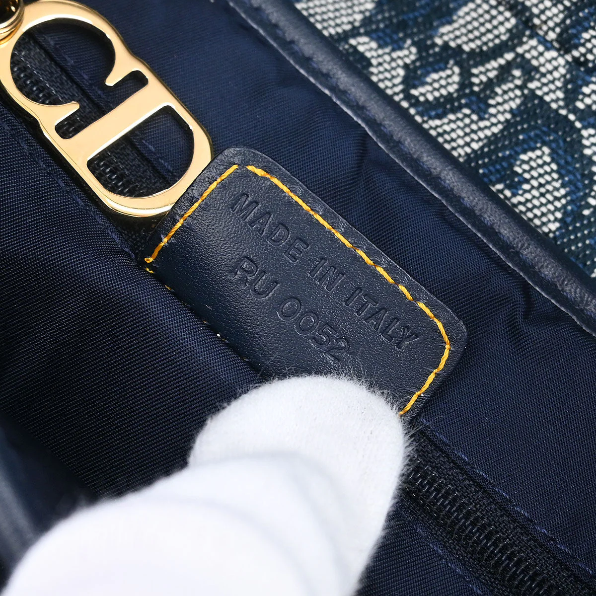 Christian Dior Navy Trotter Double Saddle Handbag - Image 10