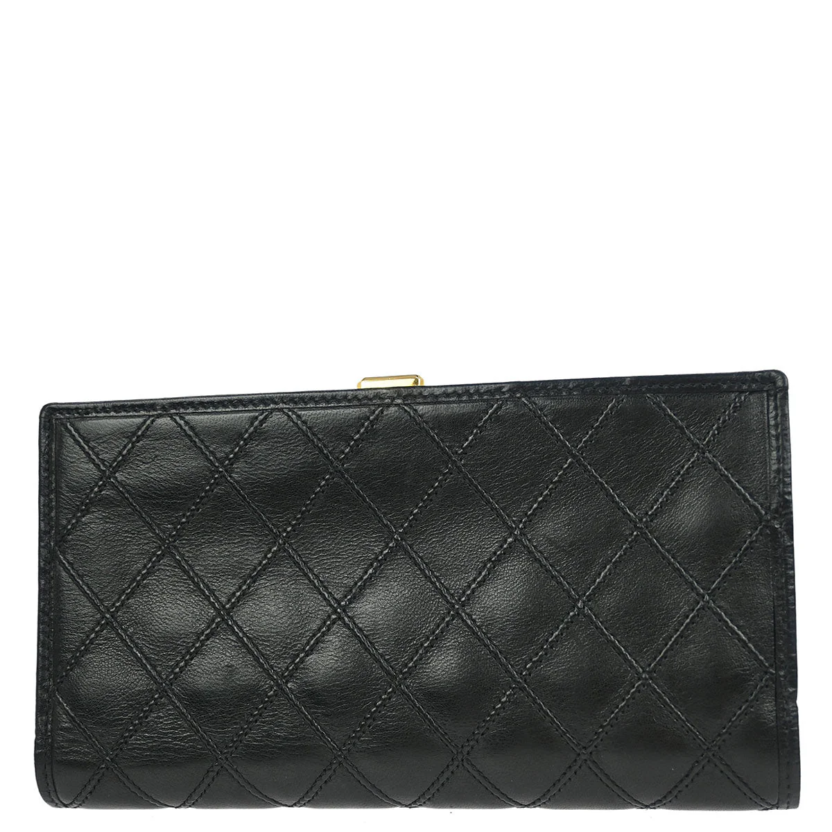 Chanel 1996-1997 Black Lambskin Bicolore Long Wallet Purse - Image 2