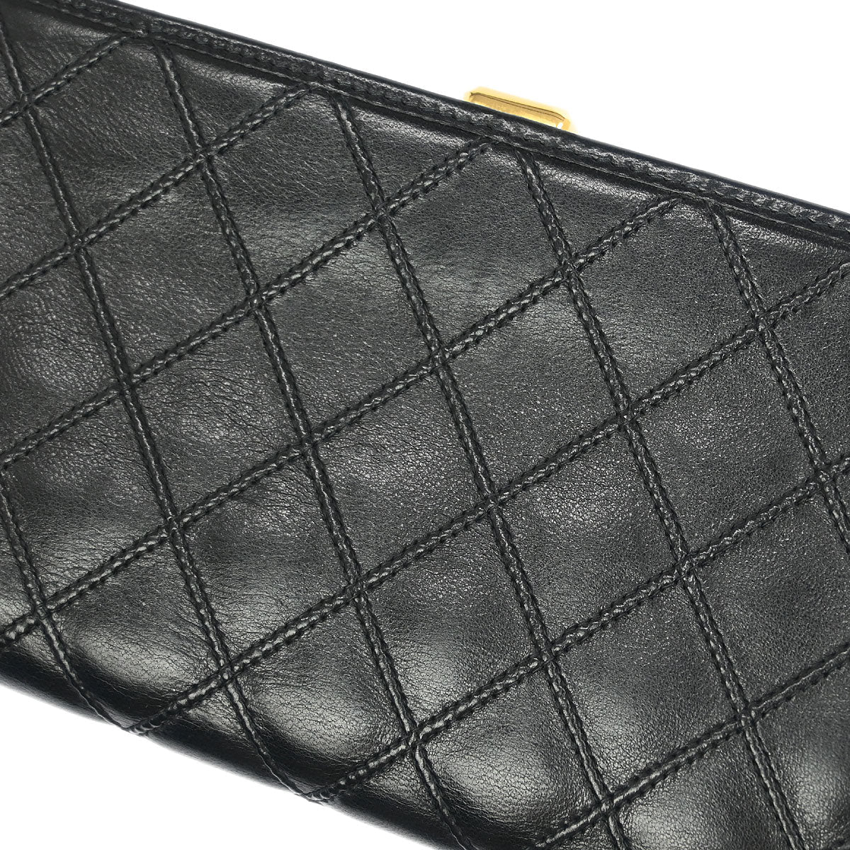 Chanel 1996-1997 Black Lambskin Bicolore Long Wallet Purse - Image 3