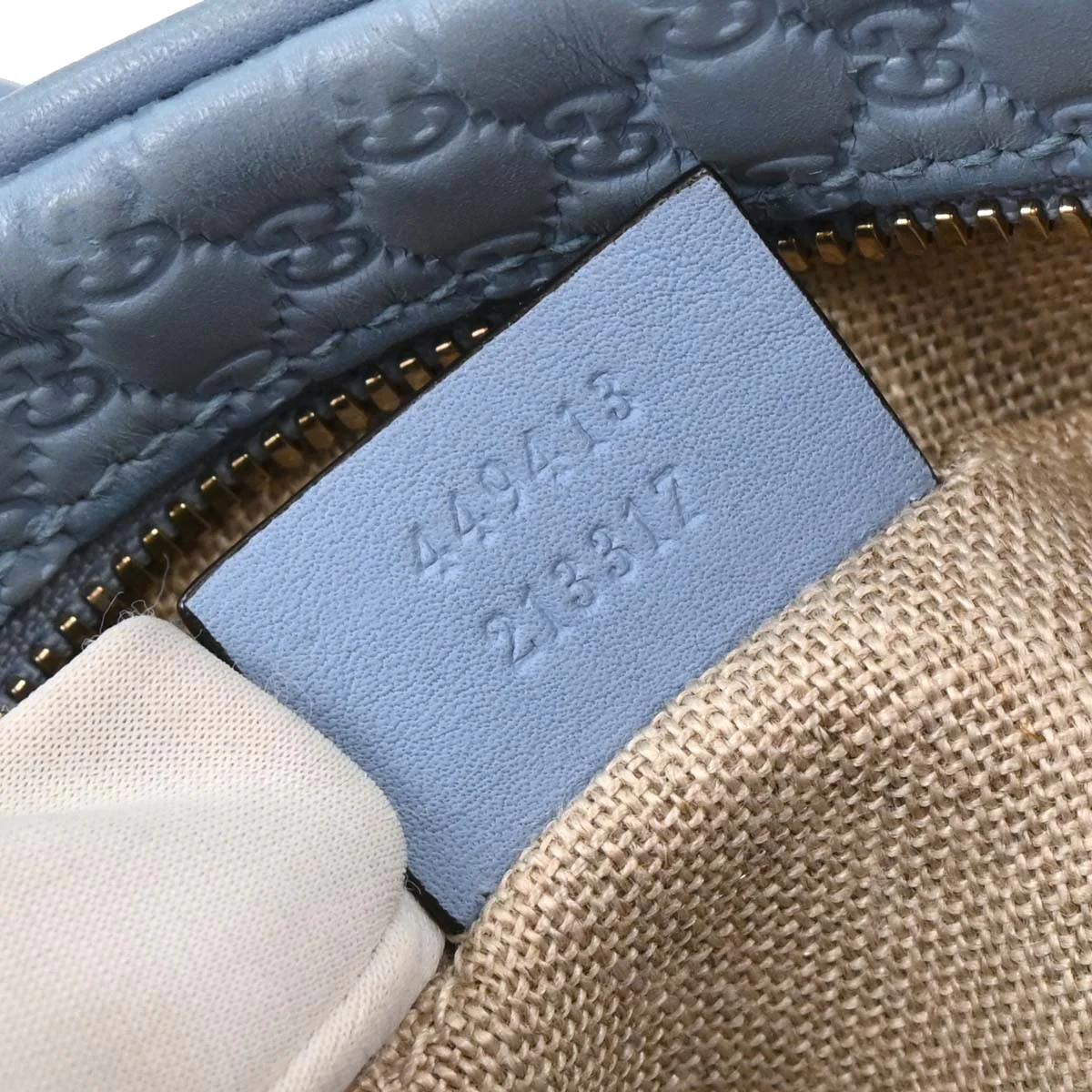 Gucci Light Blue Micro Guccissima Crossbody Bag - Image 10