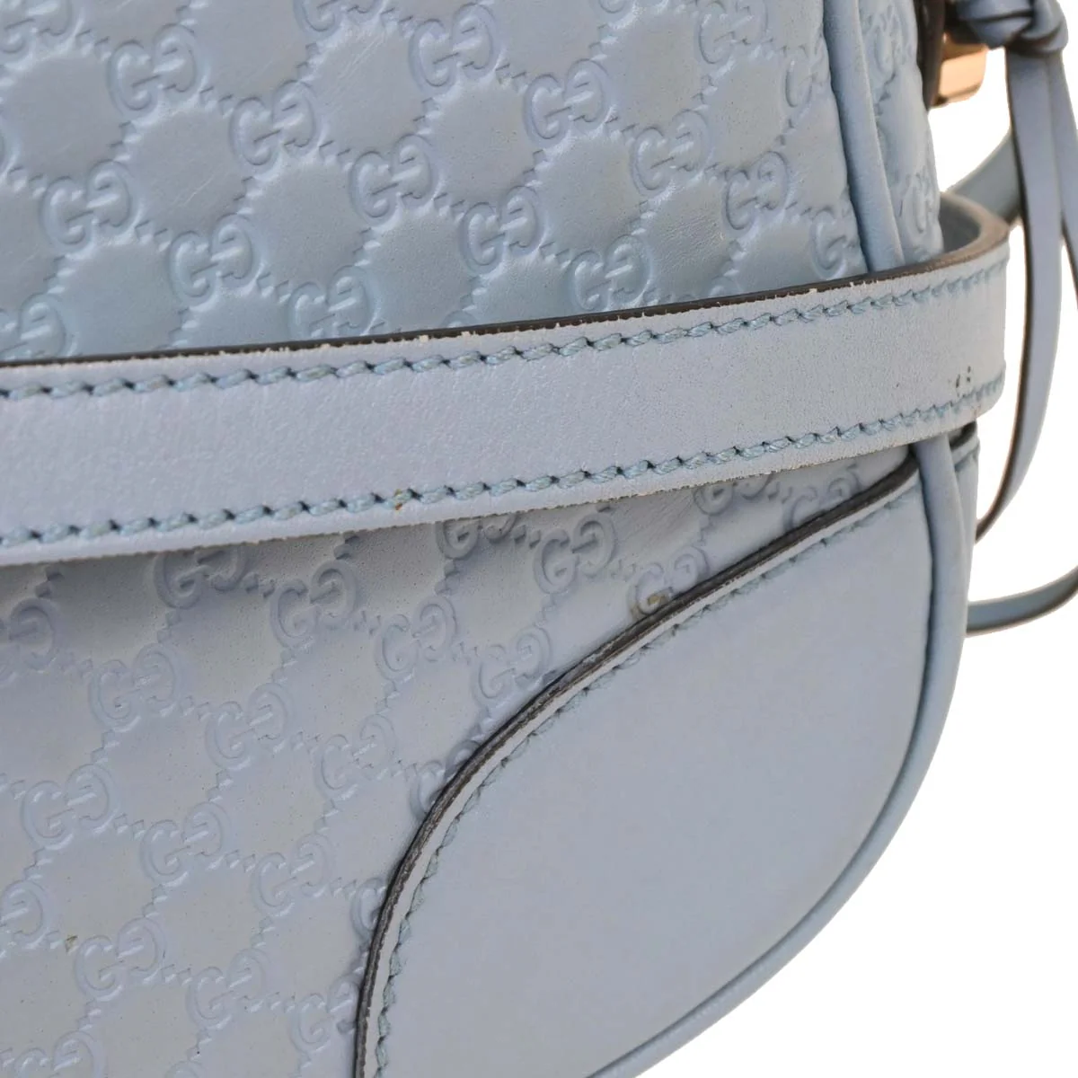 Gucci Light Blue Micro Guccissima Crossbody Bag - Image 3