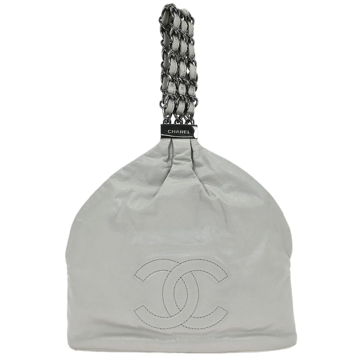 Chanel 2006-2008 Light Gray Lambskin Handbag