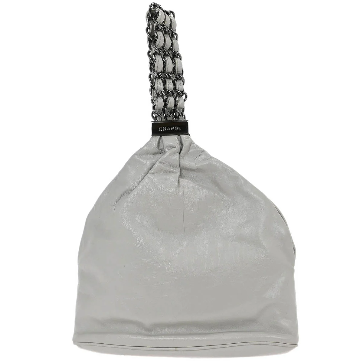 Chanel 2006-2008 Light Gray Lambskin Handbag - Image 2