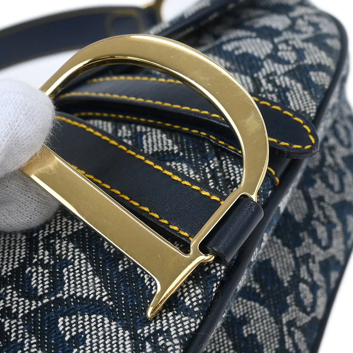 Christian Dior Navy Trotter Saddle Handbag - Image 4