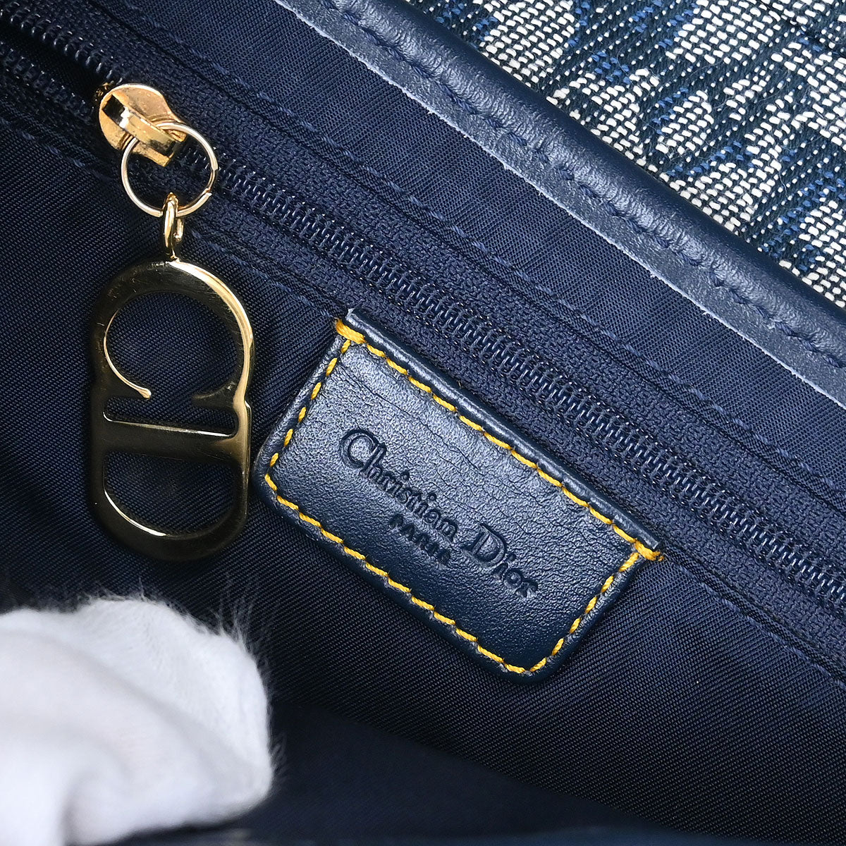 Christian Dior Navy Trotter Saddle Handbag - Image 9
