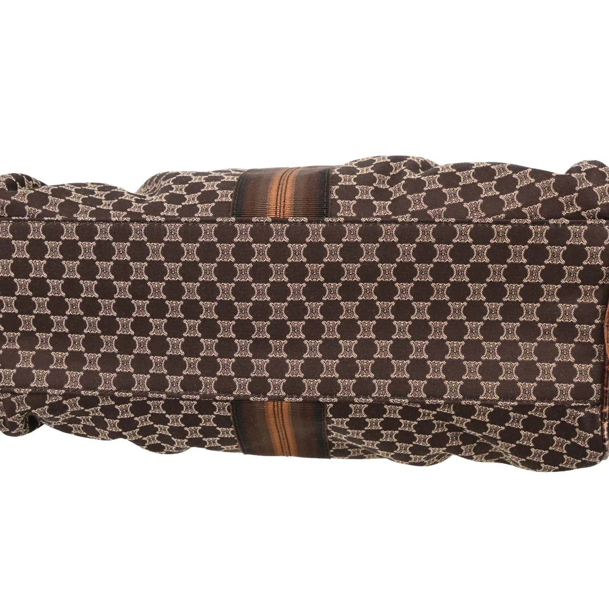 Celine Brown Canvas Macadam Handbag - Image 6