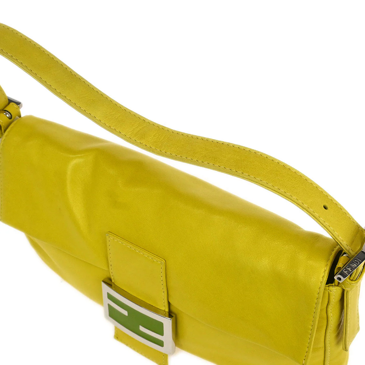 Fendi 2000 Leather Baguette Handbag - Image 5