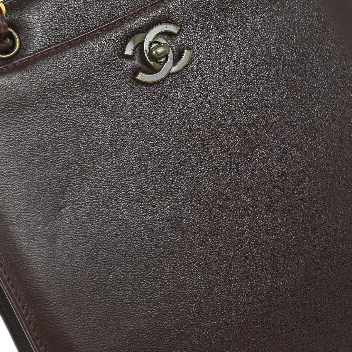 Chanel Brown Calfskin Shoulder Tote Bag - Image 4
