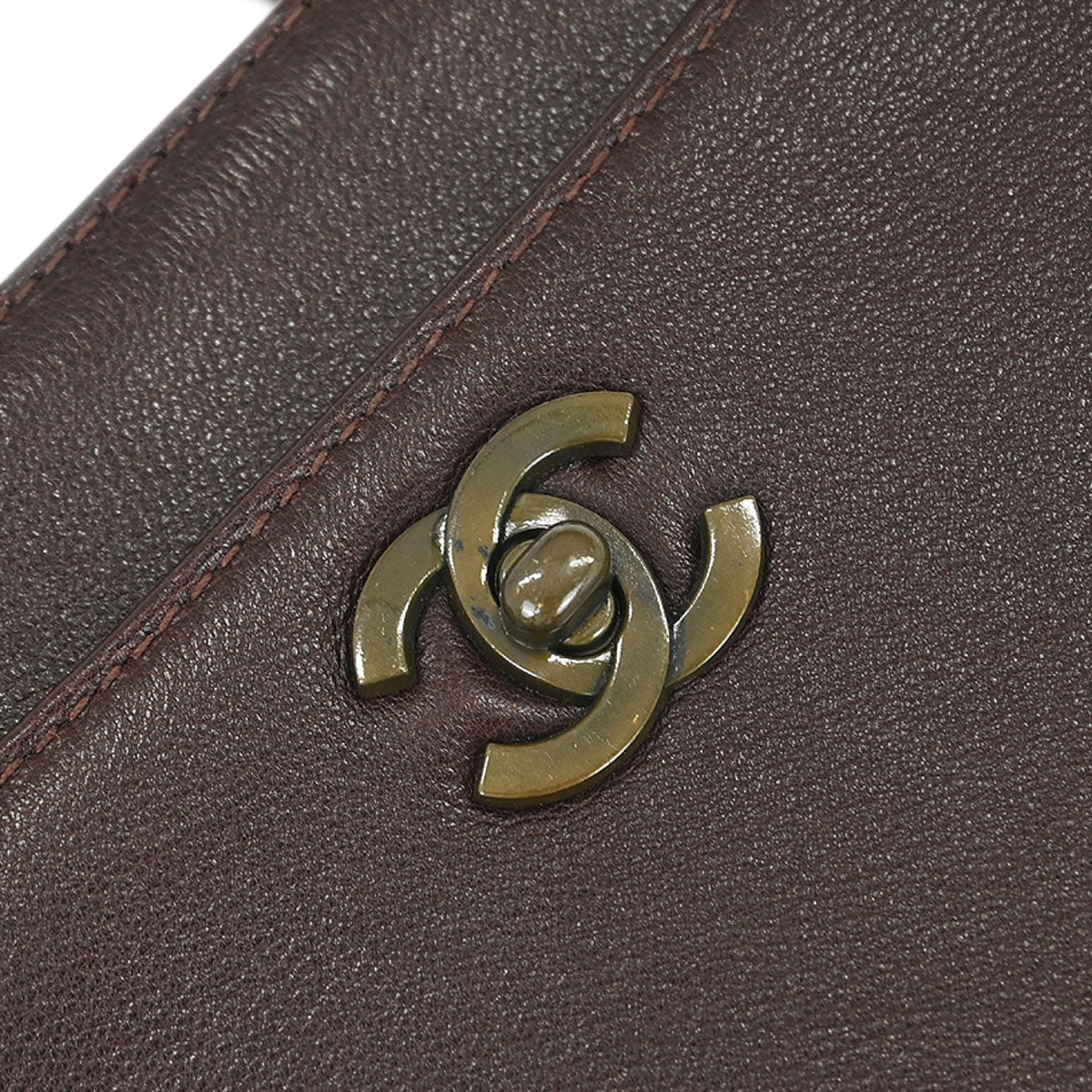 Chanel Brown Calfskin Shoulder Tote Bag - Image 7