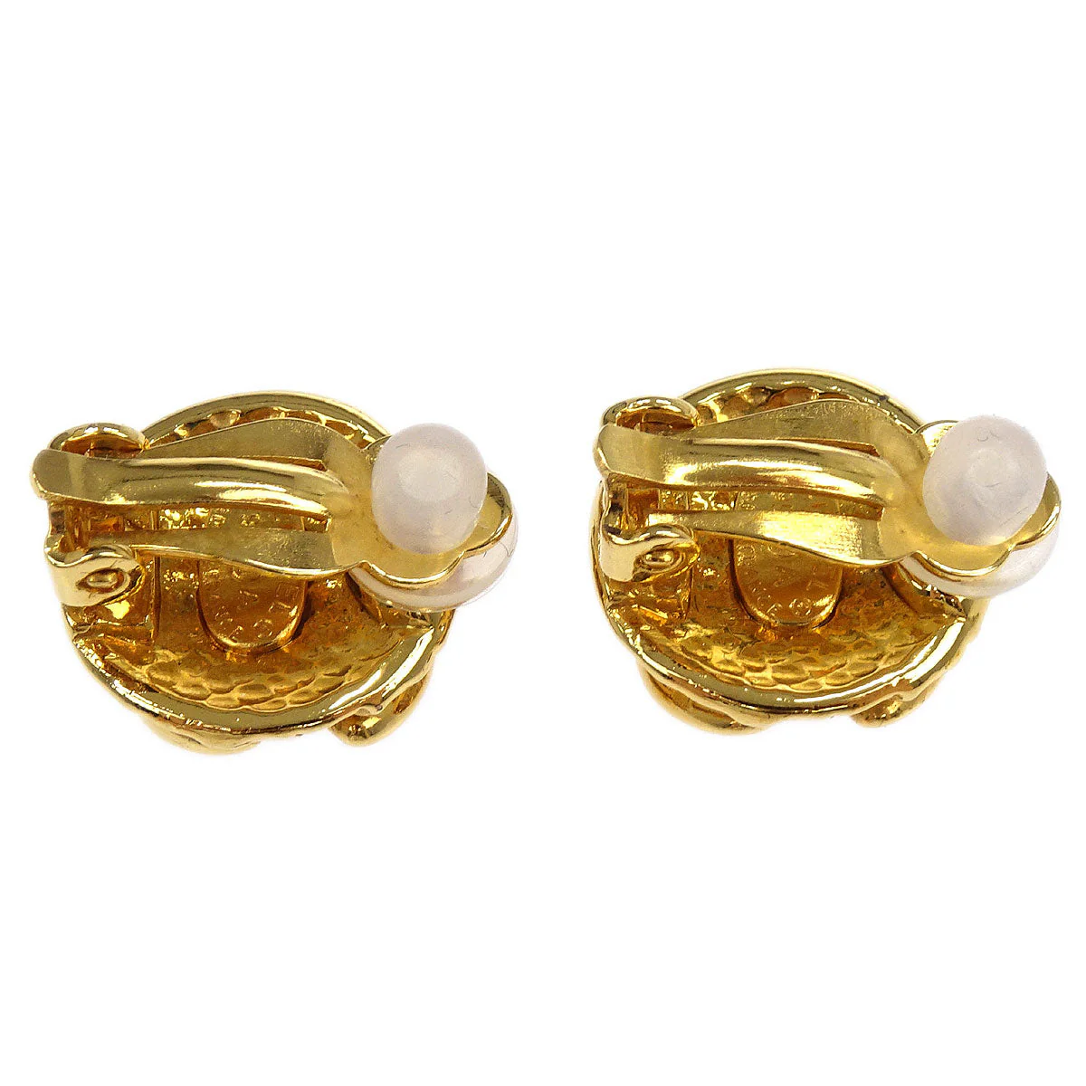 Chanel Button Earrings Clip-On Gold 95A - Image 3