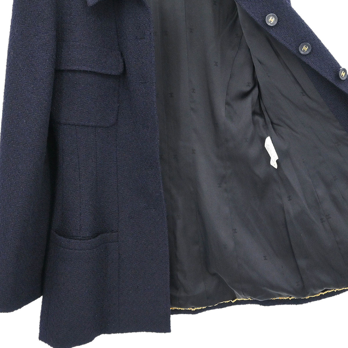 Chanel 1995 Single Breasted Jacket Black #40 - Image 6