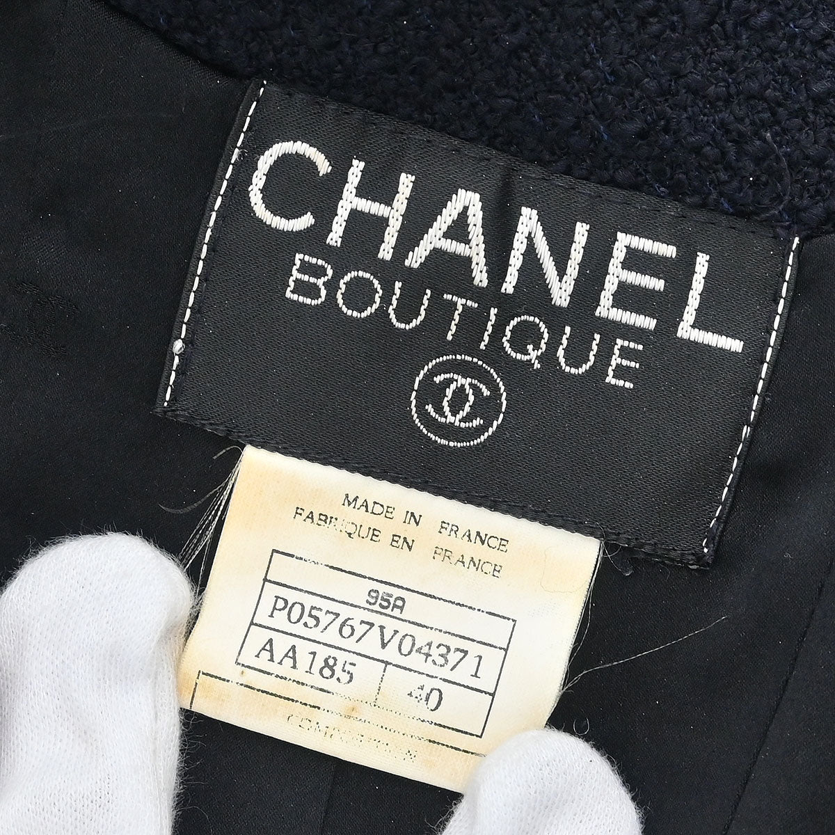 Chanel 1995 Single Breasted Jacket Black #40 - Image 8