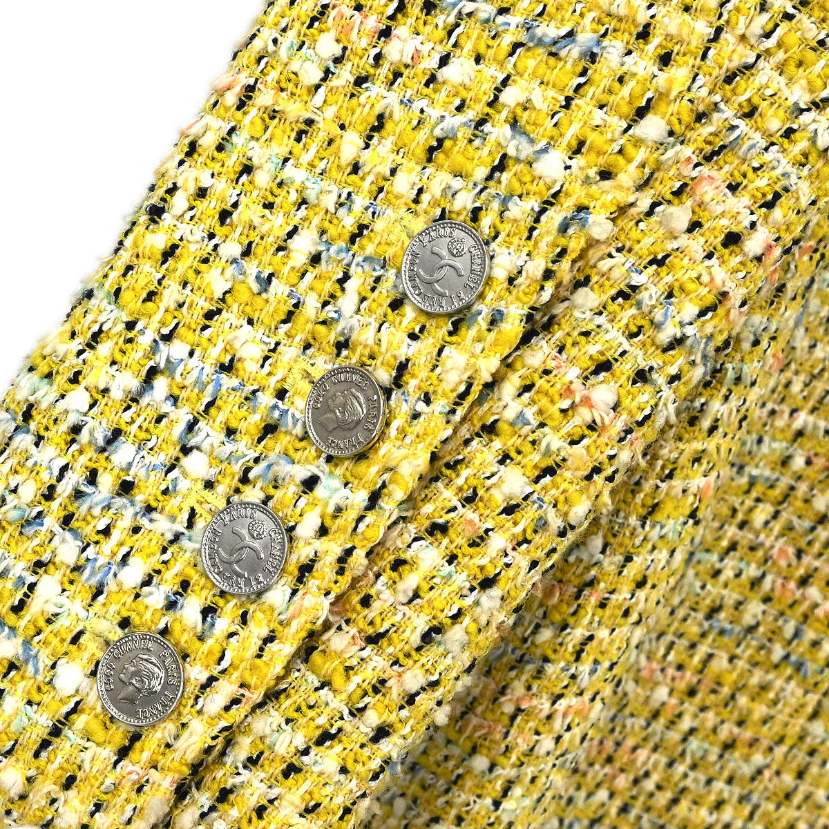 Chanel 1996 Single Breasted Jacket Coat Yellow #40 - Image 3