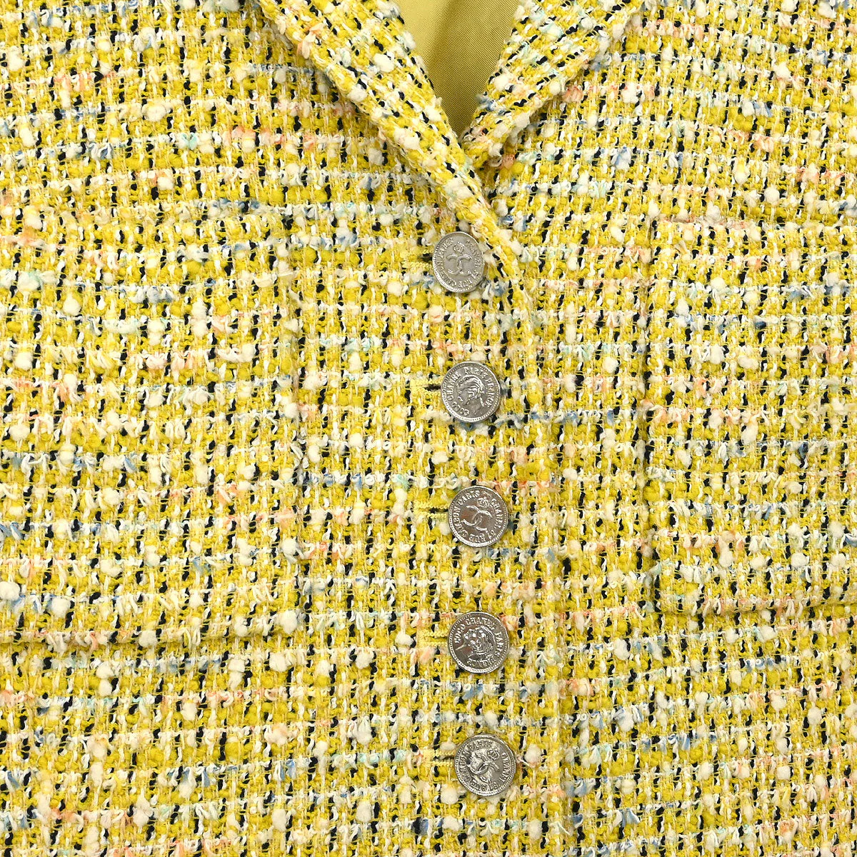 Chanel 1996 Single Breasted Jacket Coat Yellow #40 - Image 6