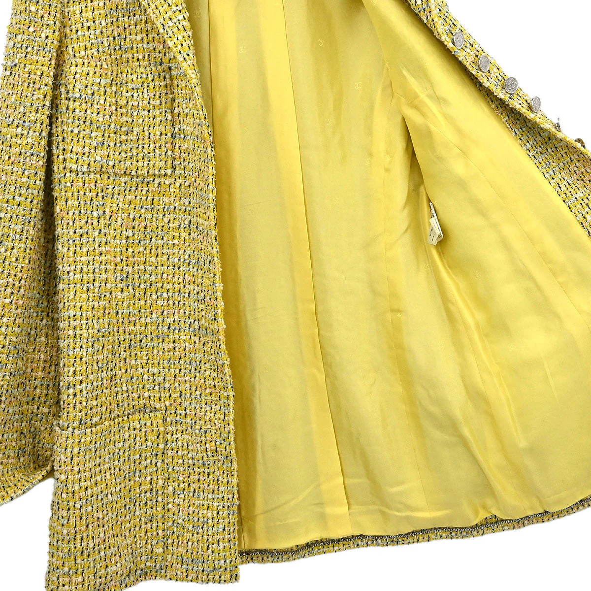 Chanel 1996 Single Breasted Jacket Coat Yellow #40 - Image 7