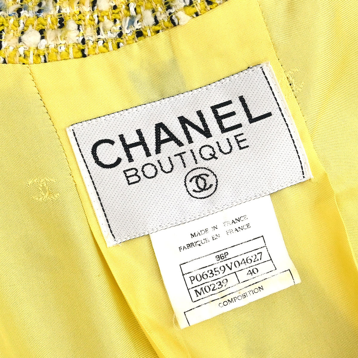 Chanel 1996 Single Breasted Jacket Coat Yellow #40 - Image 9