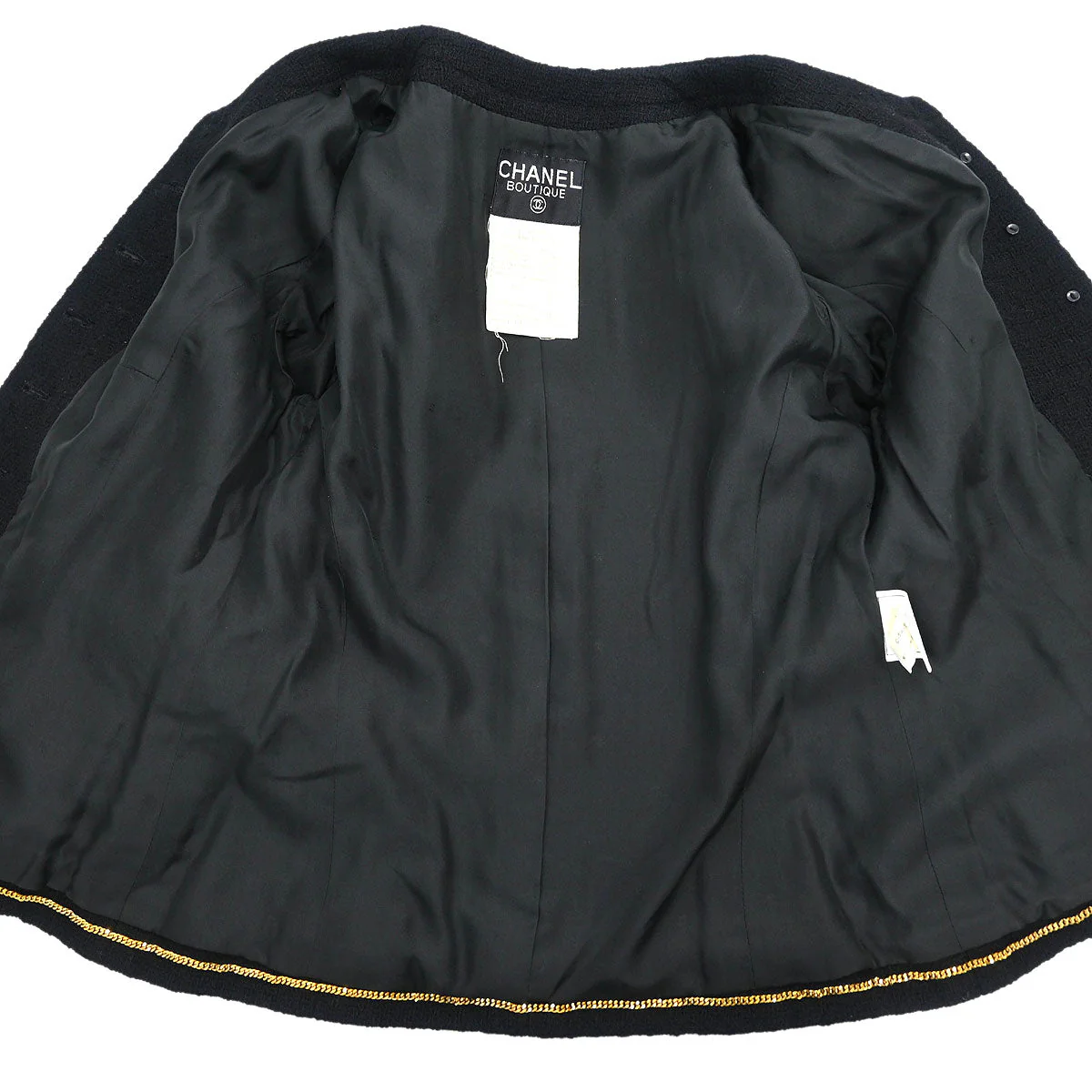 Chanel 1995 Setup Suit Jacket Skirt Black #40 - Image 7