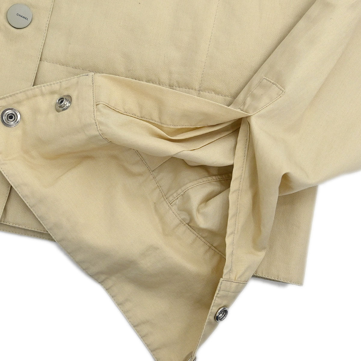 Chanel Single Breasted Jacket Beige #38 - Image 5