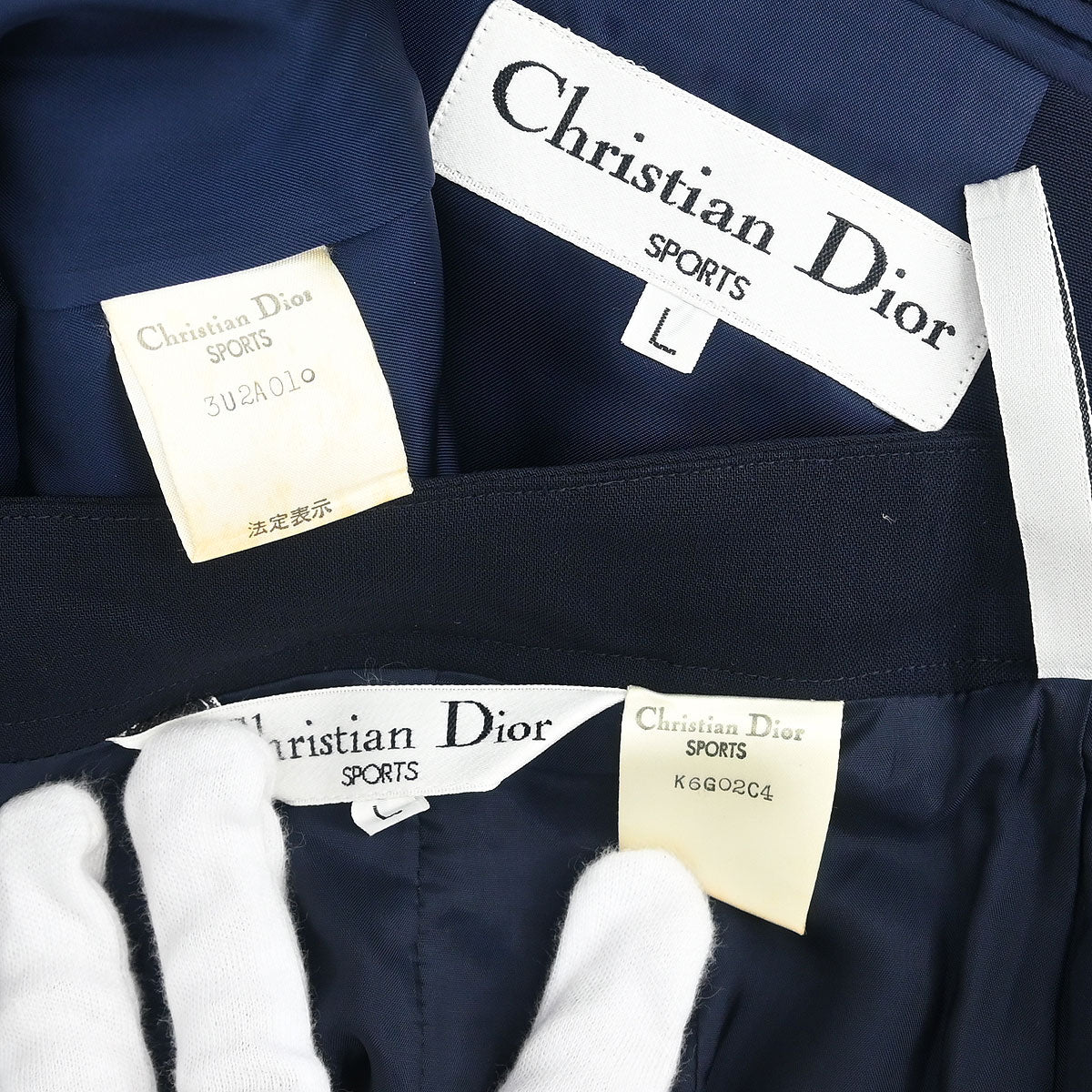 Christian Dior 2003 Setup Suit Jacket Skirt Navy #L - Image 10