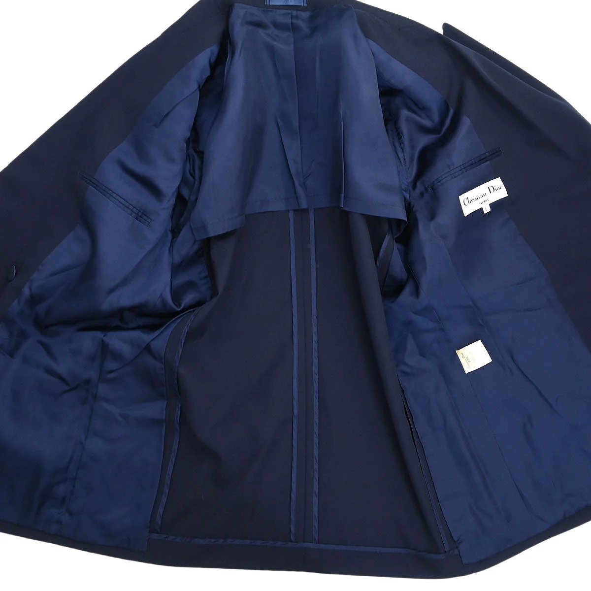 Christian Dior 2003 Setup Suit Jacket Skirt Navy #L - Image 6