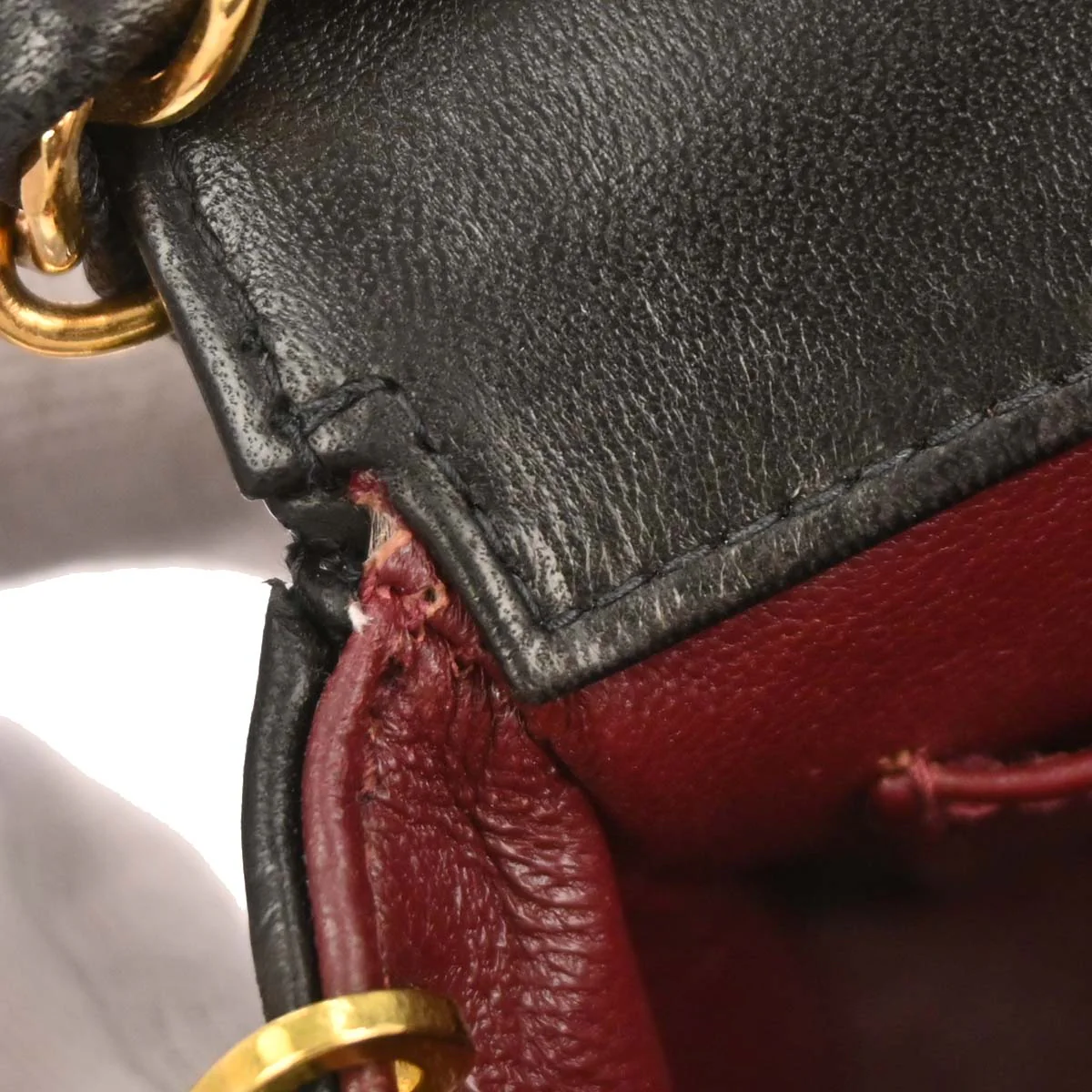 Chanel 1994-1996 Black Lambskin Chain Shoulder Bag - Image 8