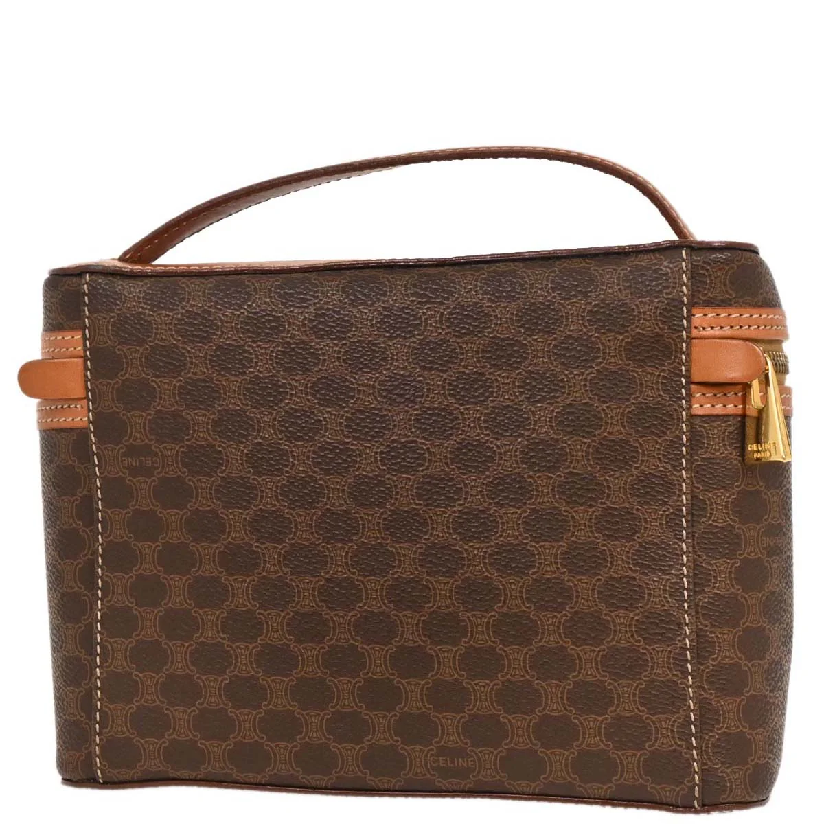 Celine Brown Macadam Vanity Handbag - Image 2