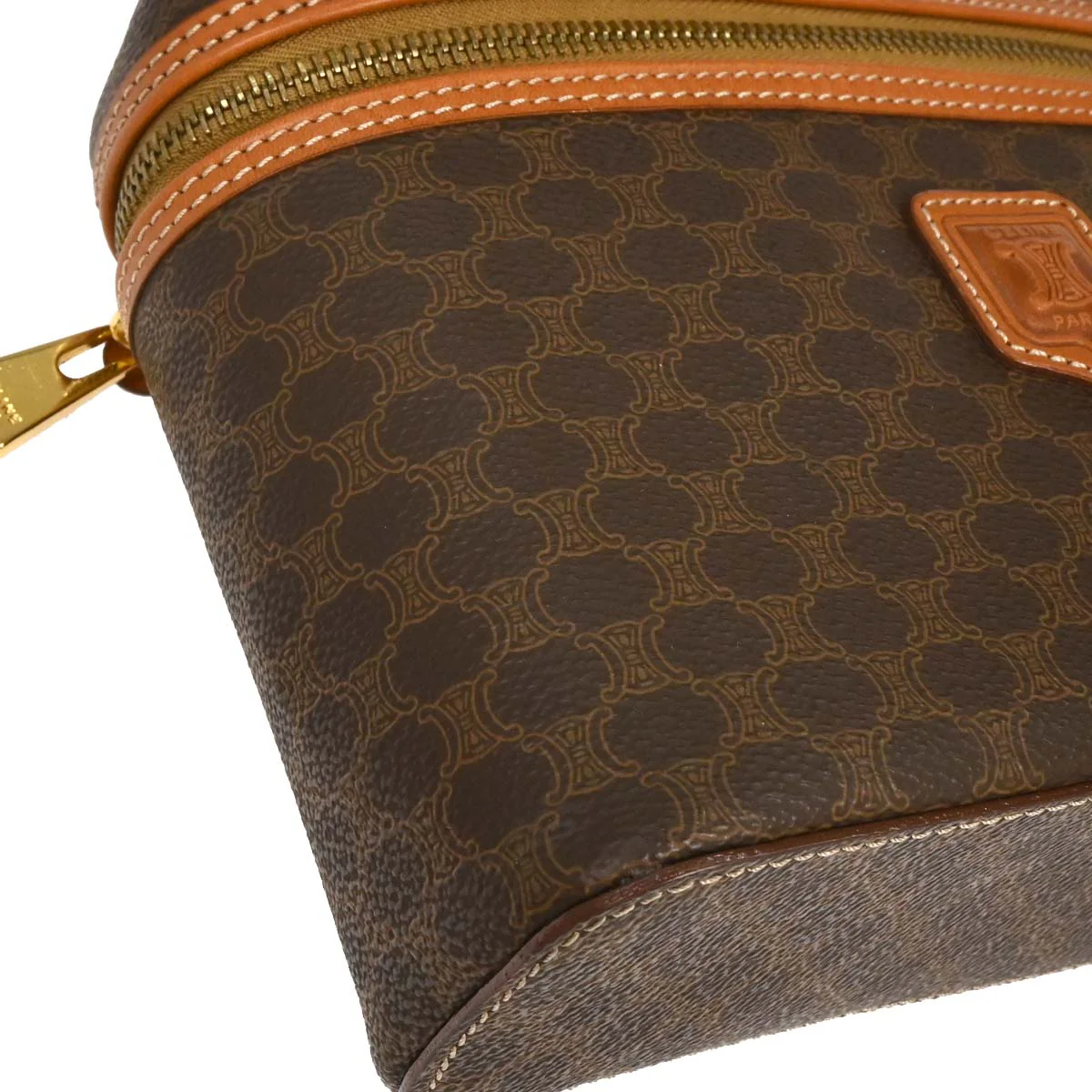 Celine Brown Macadam Vanity Handbag - Image 4