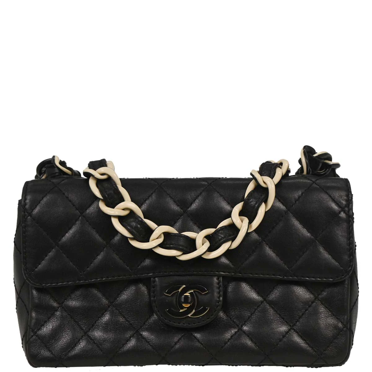 Chanel 2000-2002 Black Lambskin Shoulder Bag