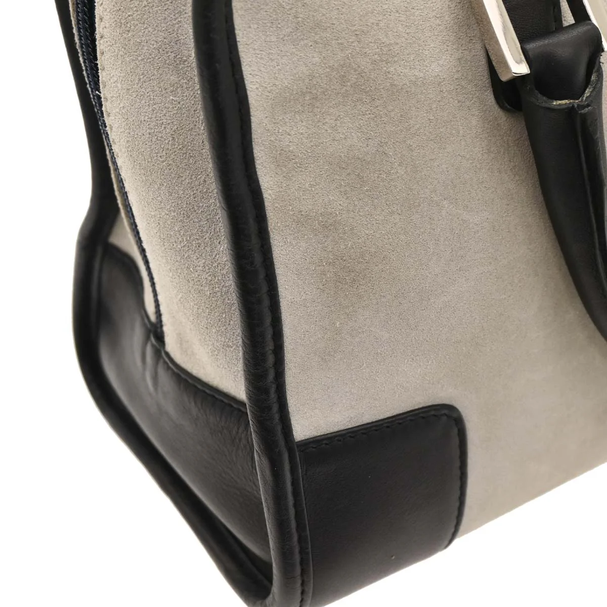 Loewe Light Gray Suede Amazona Handbag - Image 5