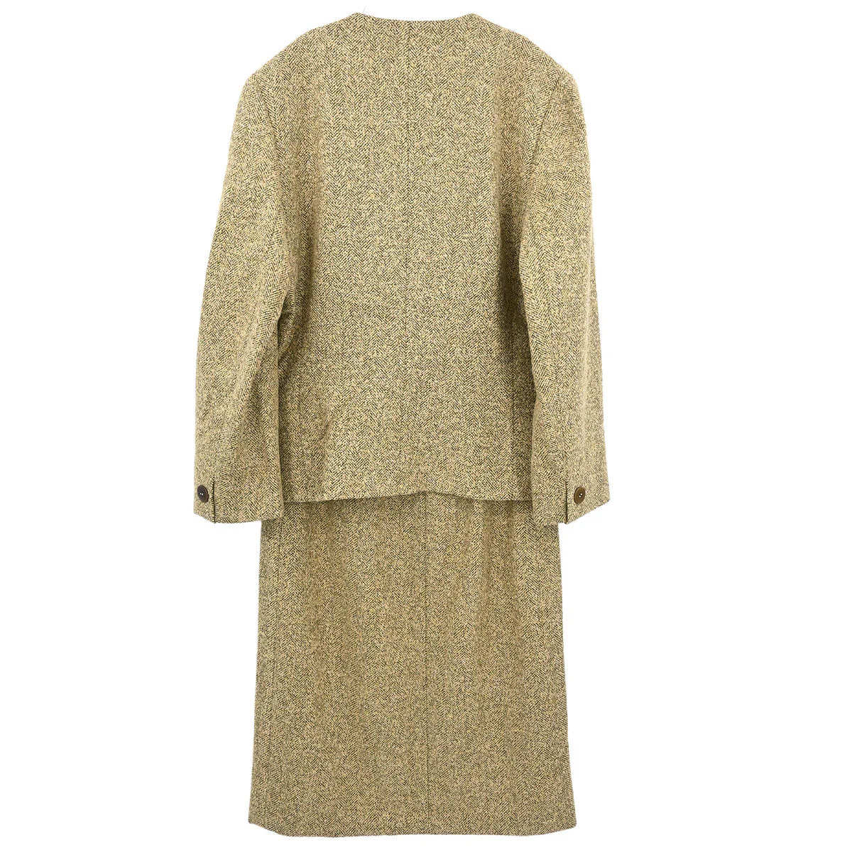 Celine Setup Suit Jacket Skirt Beige #38 - Image 2
