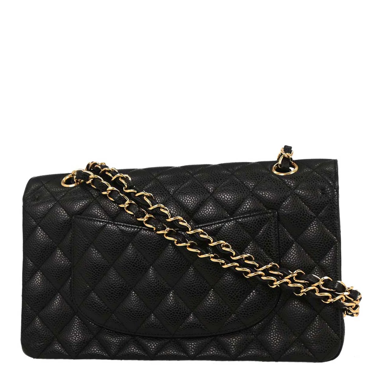 Chanel 2006-2008 Black Caviar Medium Classic Double Flap Shoulder Bag - Image 2