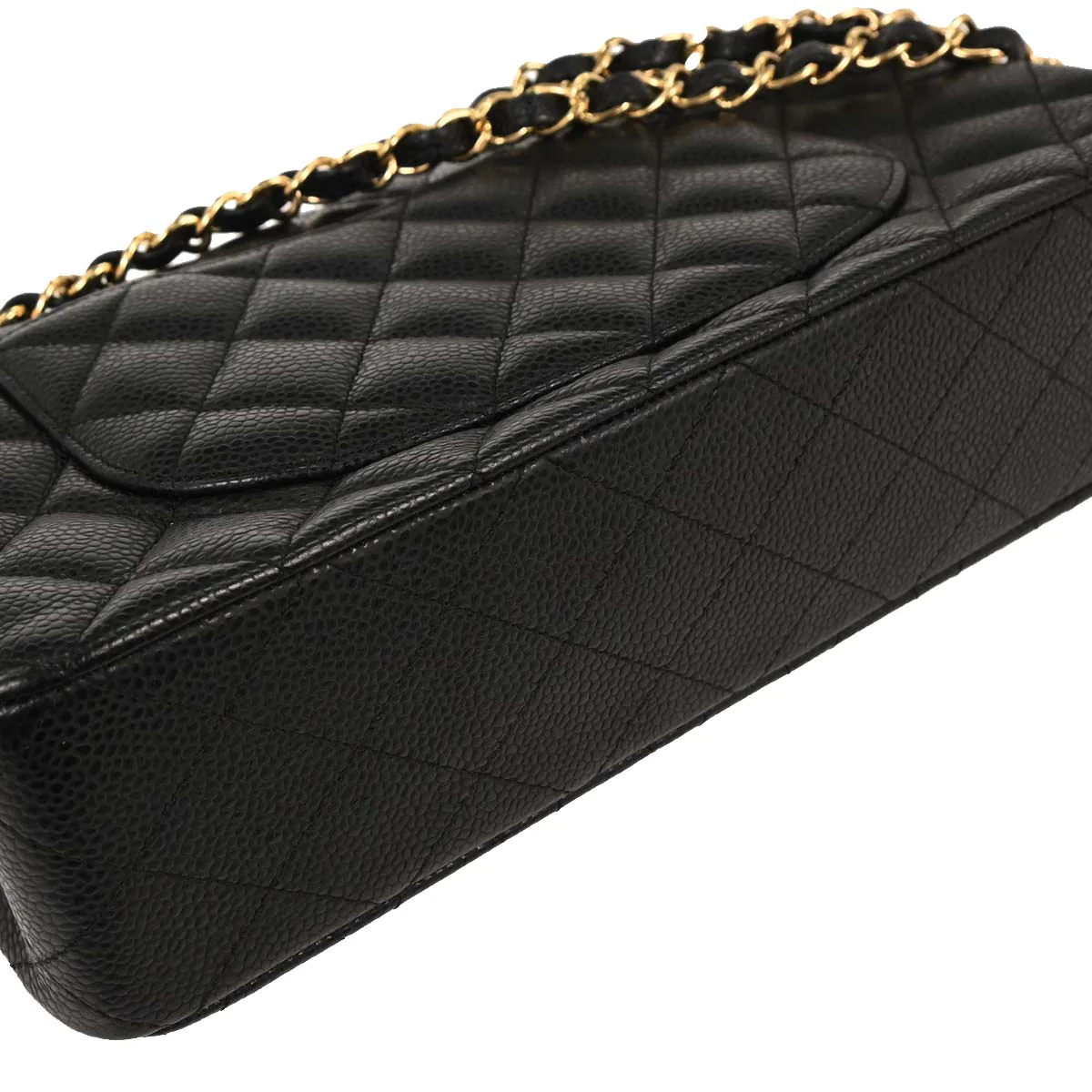 Chanel 2006-2008 Black Caviar Medium Classic Double Flap Shoulder Bag - Image 3