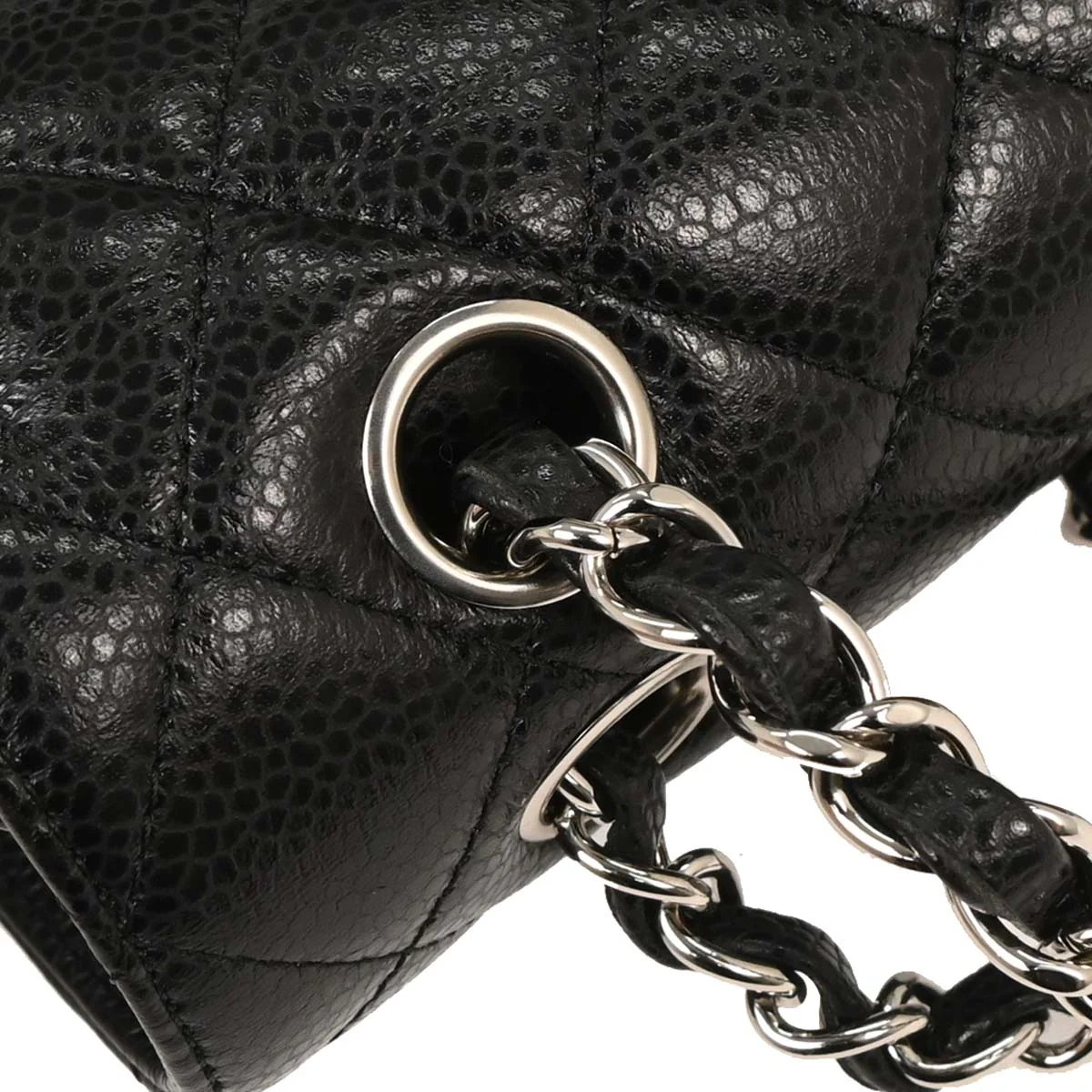 Chanel 2018 Black Caviar Medium Classic Double Flap Shoulder Bag - Image 5
