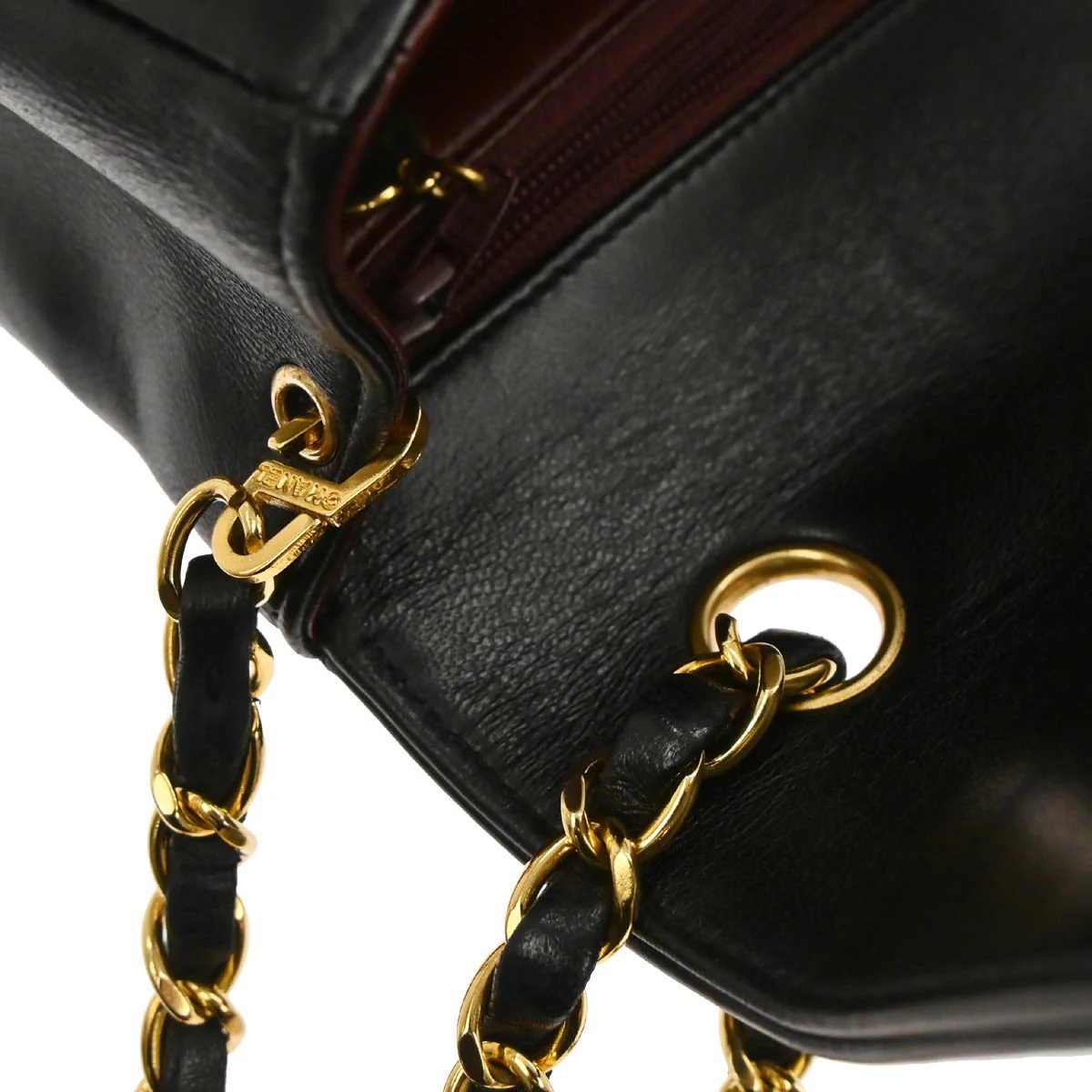 Chanel 1994-1996 Black Lambskin Mademoiselle Single Flap Shoulder Bag - Image 10