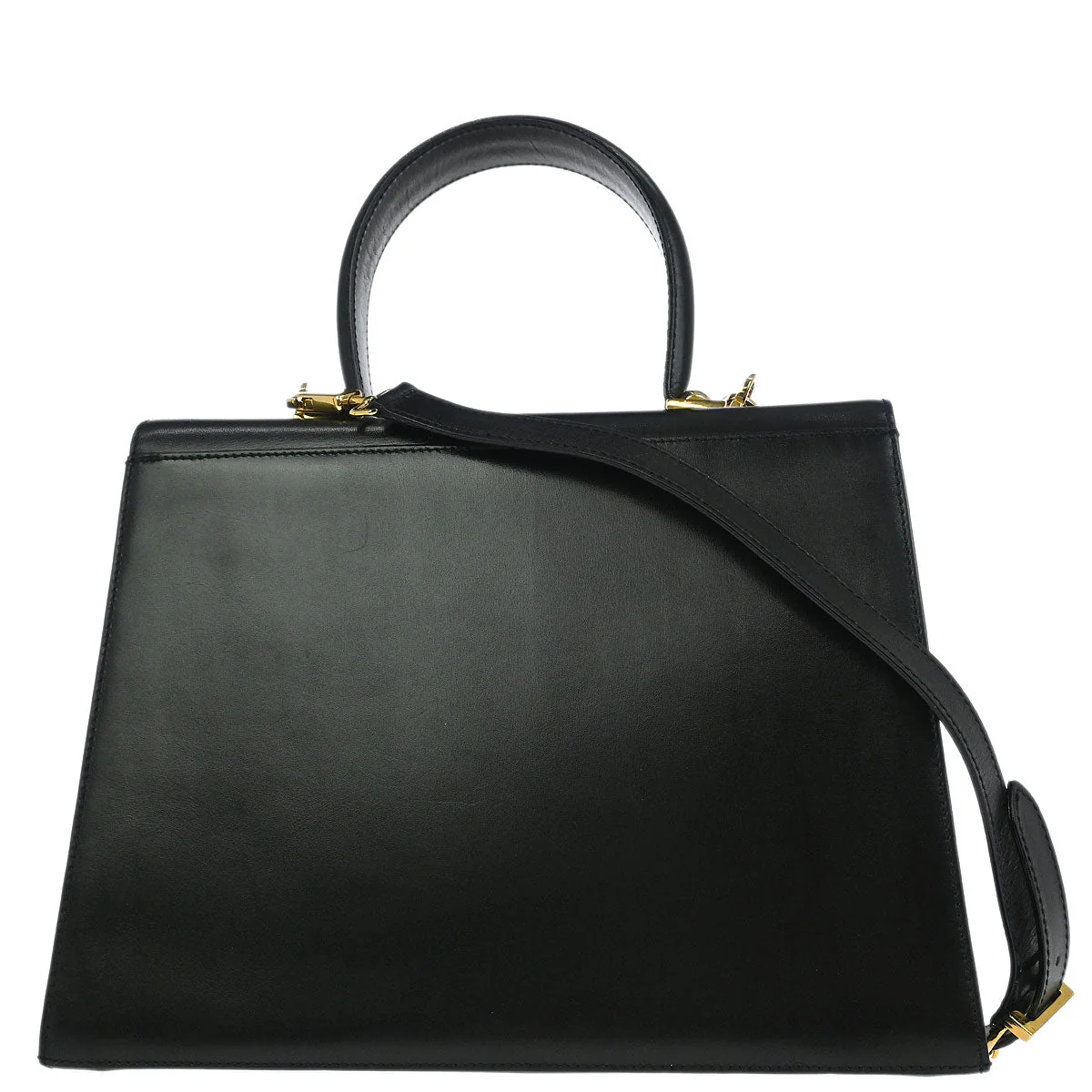 Salvatore Ferragamo Black Leather Gancini 2way Shoulder Handbag - Image 2