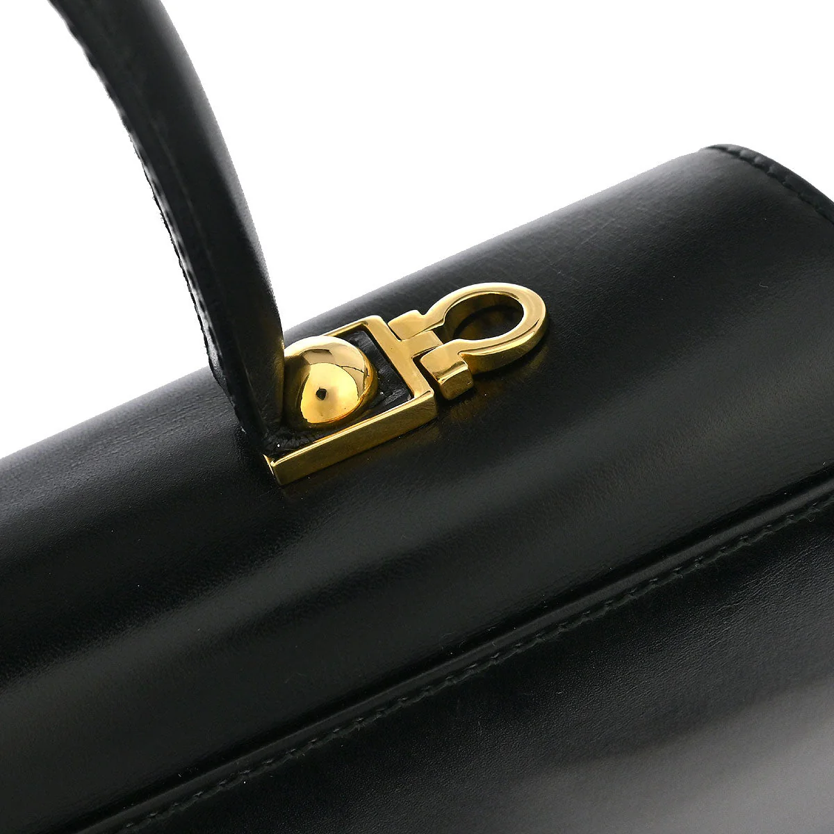 Salvatore Ferragamo Black Leather Gancini 2way Shoulder Handbag - Image 6