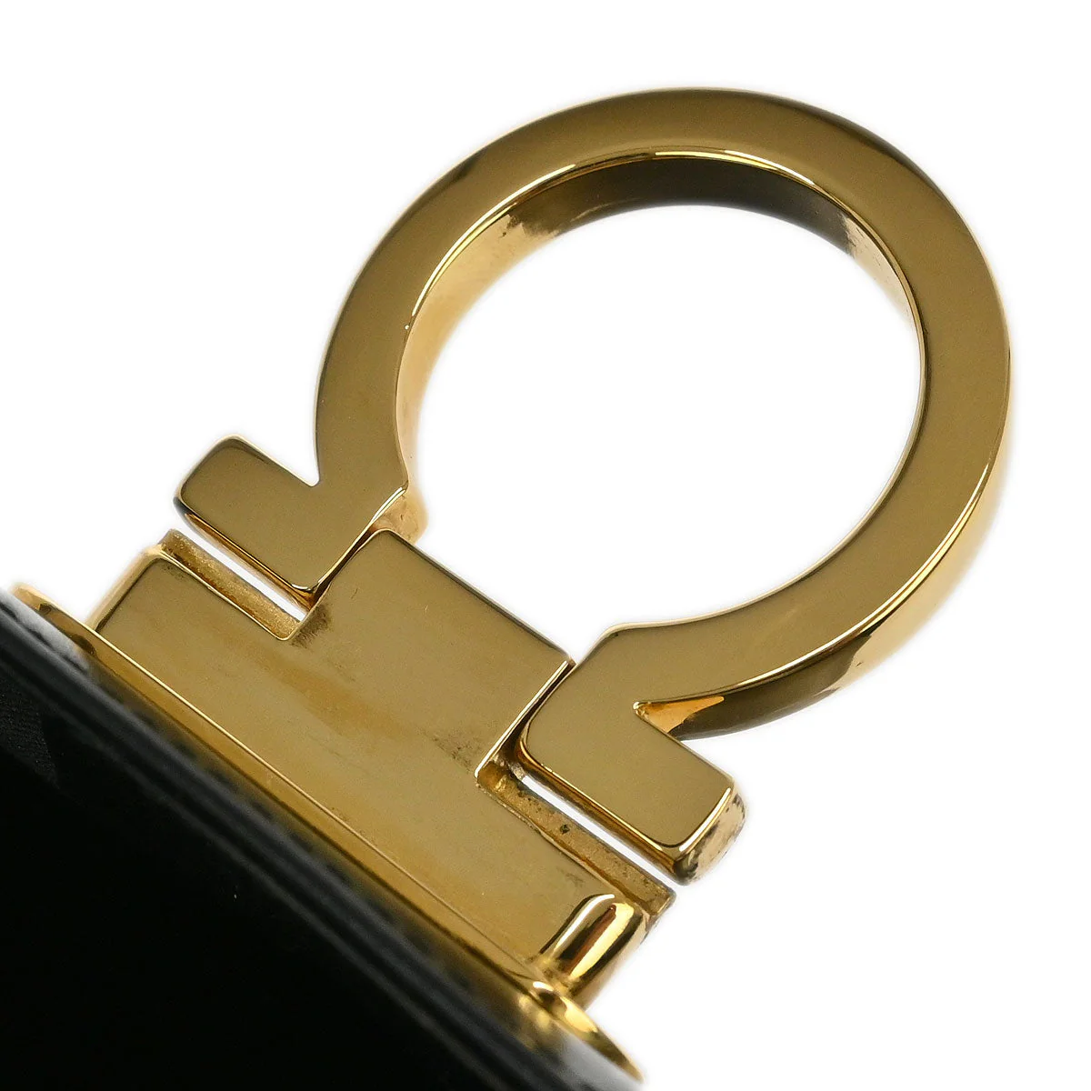 Salvatore Ferragamo Black Leather Gancini 2way Shoulder Handbag - Image 7