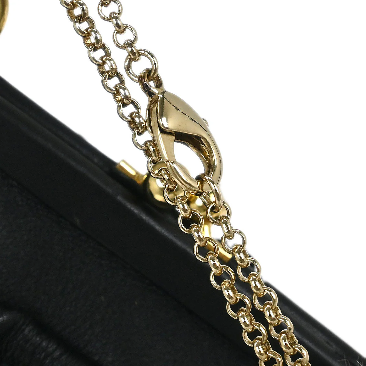 Salvatore Ferragamo Black Leather Kiss Lock Purse Handbag - Image 4