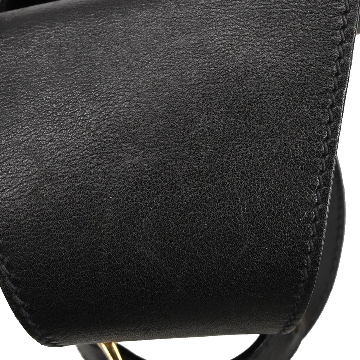 Gucci Black Leather Bamboo Drawstring 2way One Shoulder Bag - Image 5