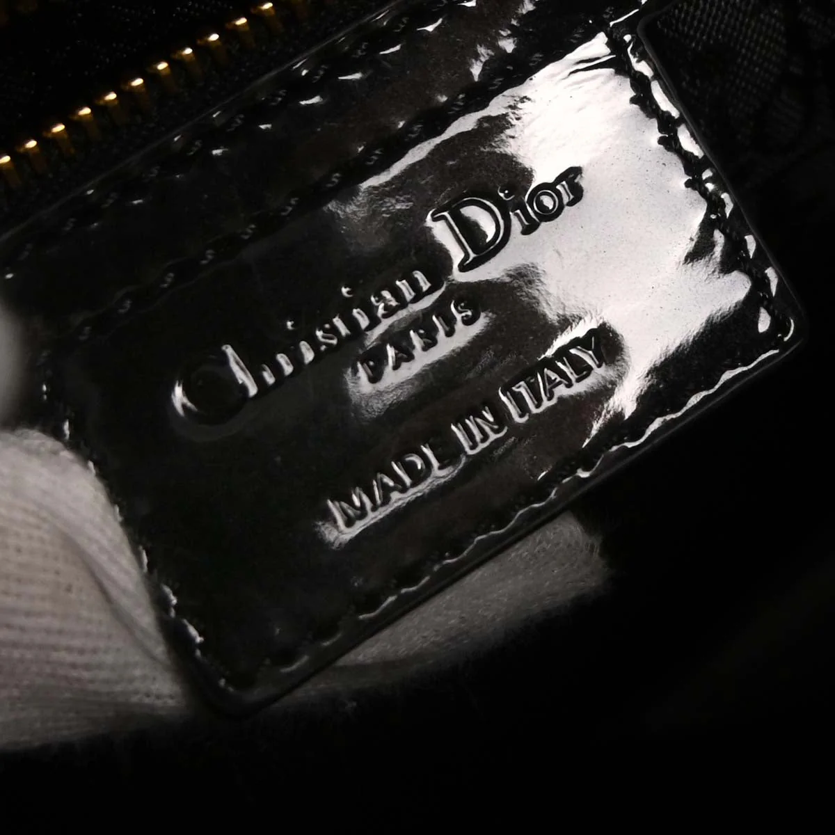 Christian Dior Black Patent Leather Large Lady Dior 2way Shoulder Handbag - Image 9