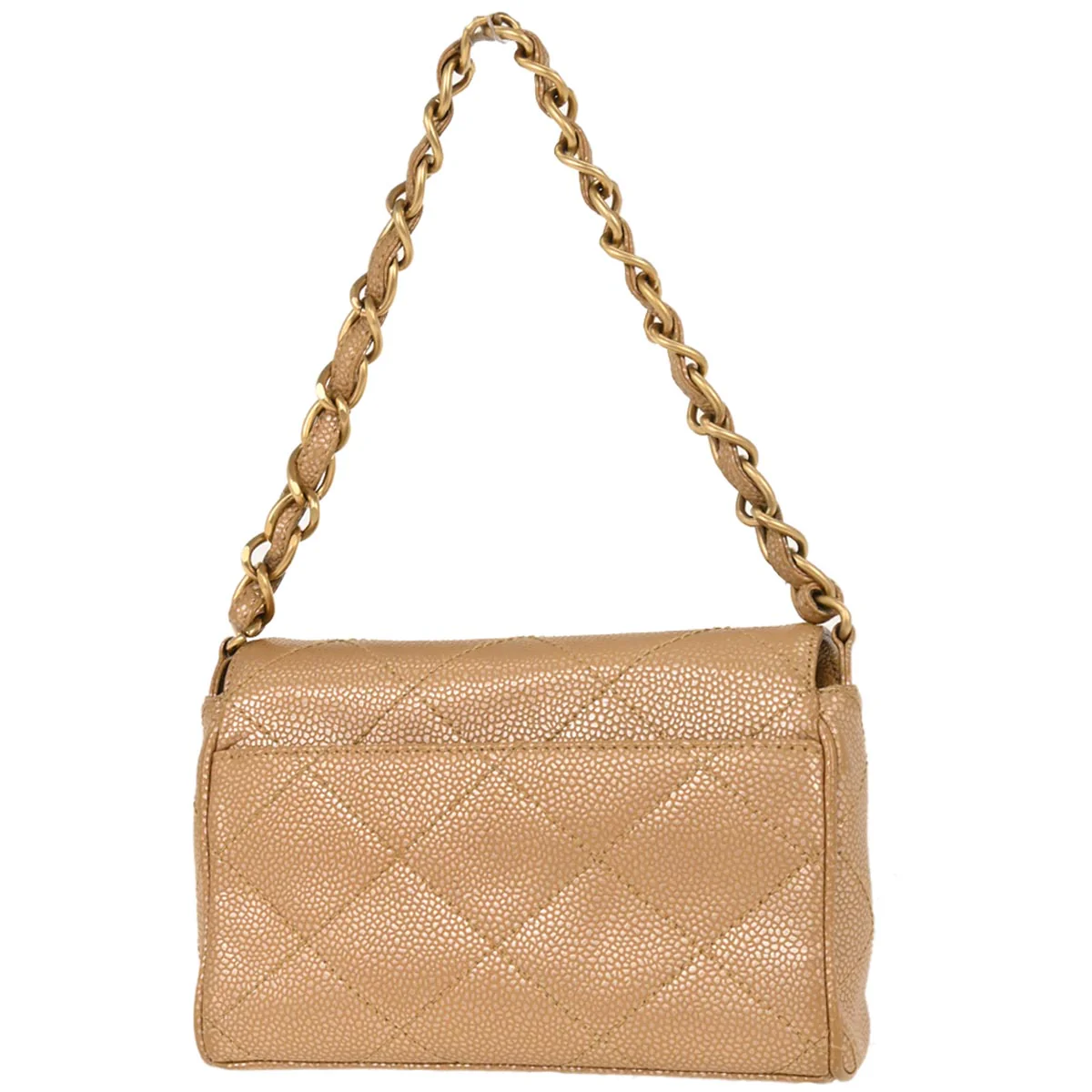 Chanel Beige Caviar Handbag - Image 2