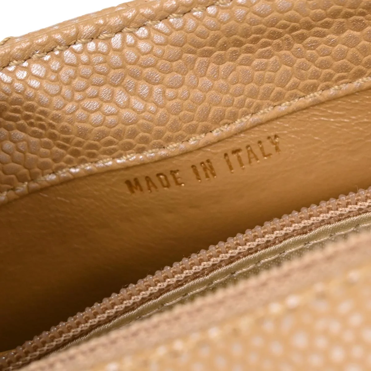 Chanel Beige Caviar Handbag - Image 8