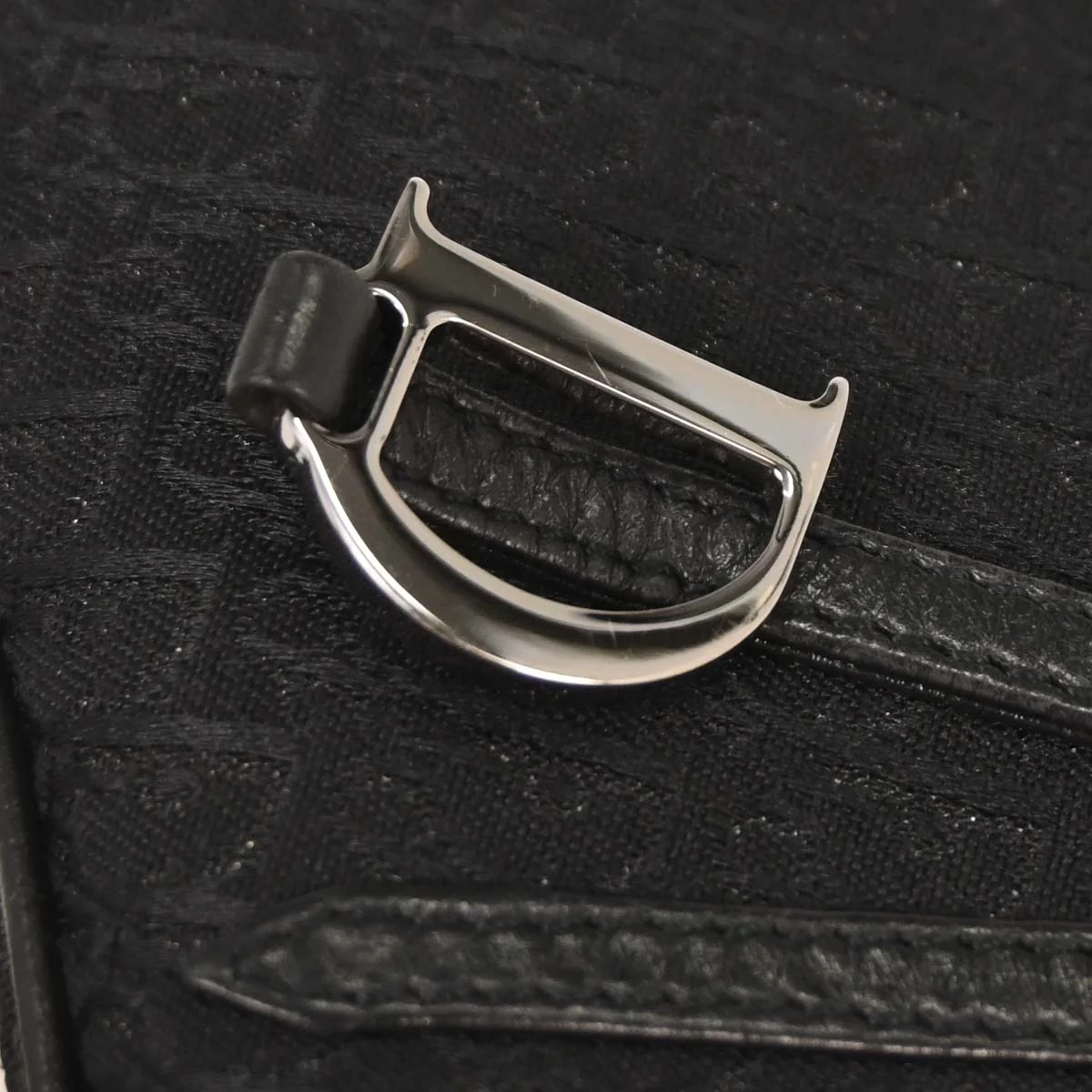 Christian Dior Black Canvas Trotter Saddle Handbag - Image 5