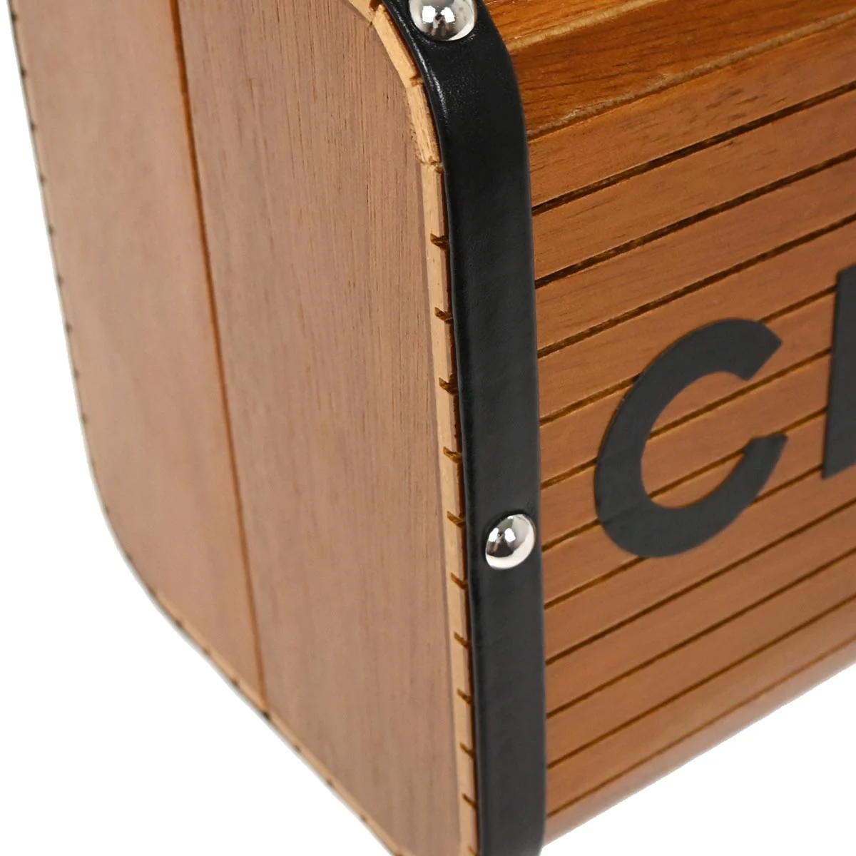 Chanel 1994-1996 Brown Black Wood Vanity Handbag Box - Image 3