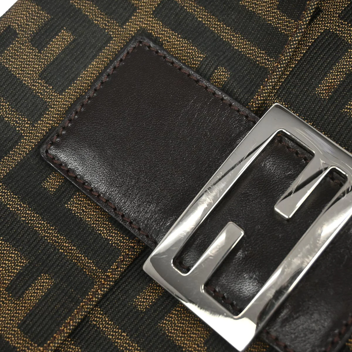 Fendi Brown Zucca Baguette Handbag - Image 4