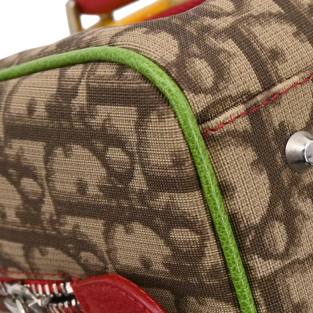 Christian Dior Brown Rasta-Color PVC Trotter Handbag - Image 3