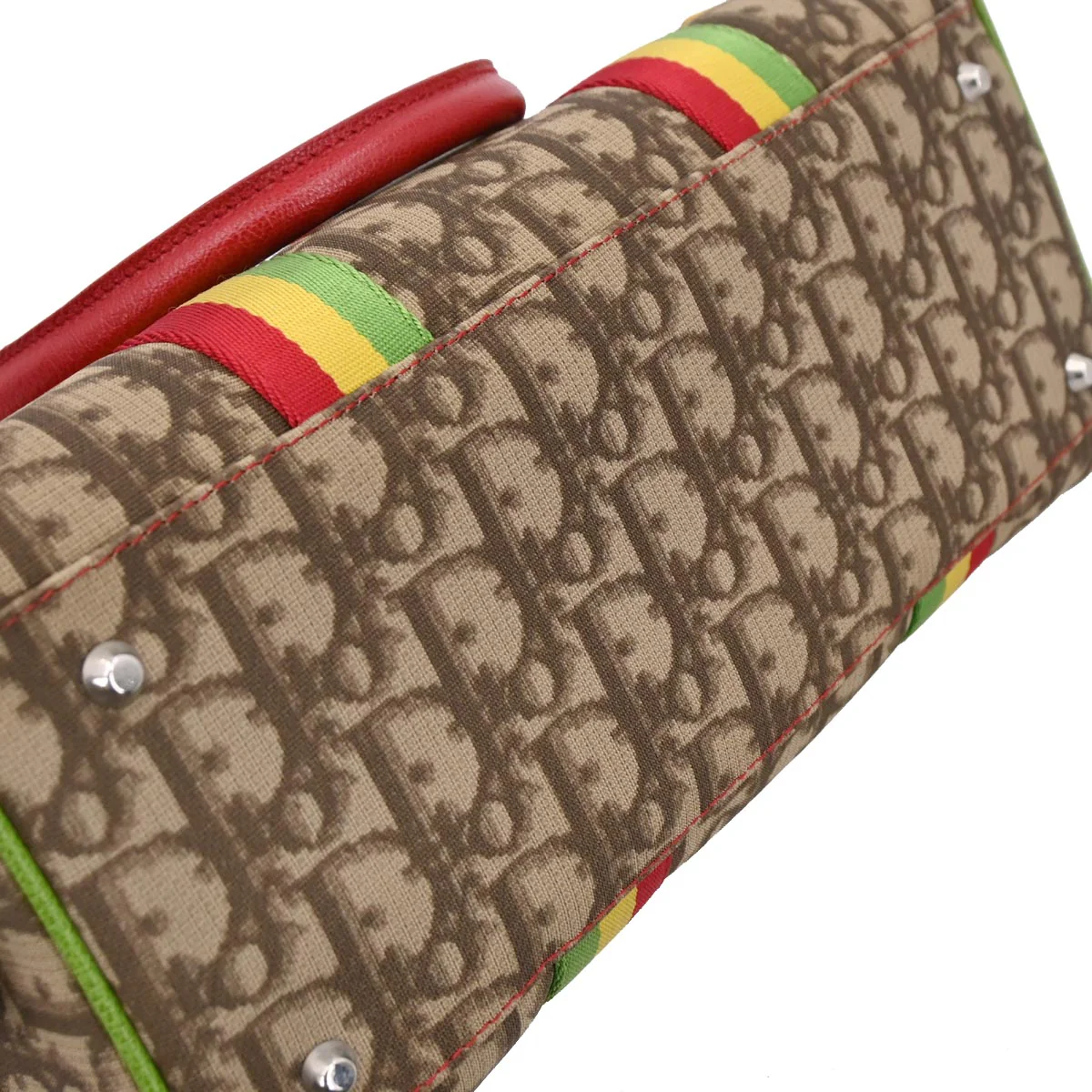 Christian Dior Brown Rasta-Color PVC Trotter Handbag - Image 4